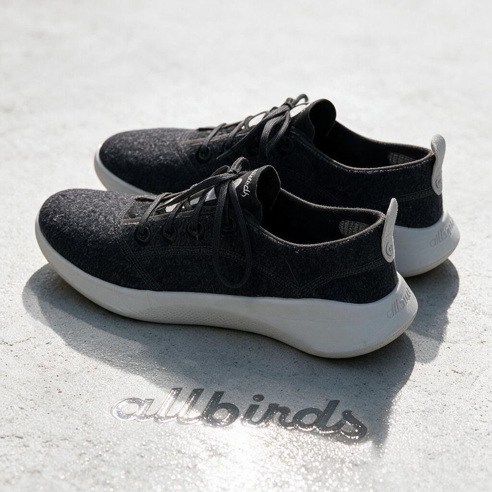 Allbirds Wool Runner 2 Mens 8 Black Merino Wool Sneakers AB00BXM080-0523